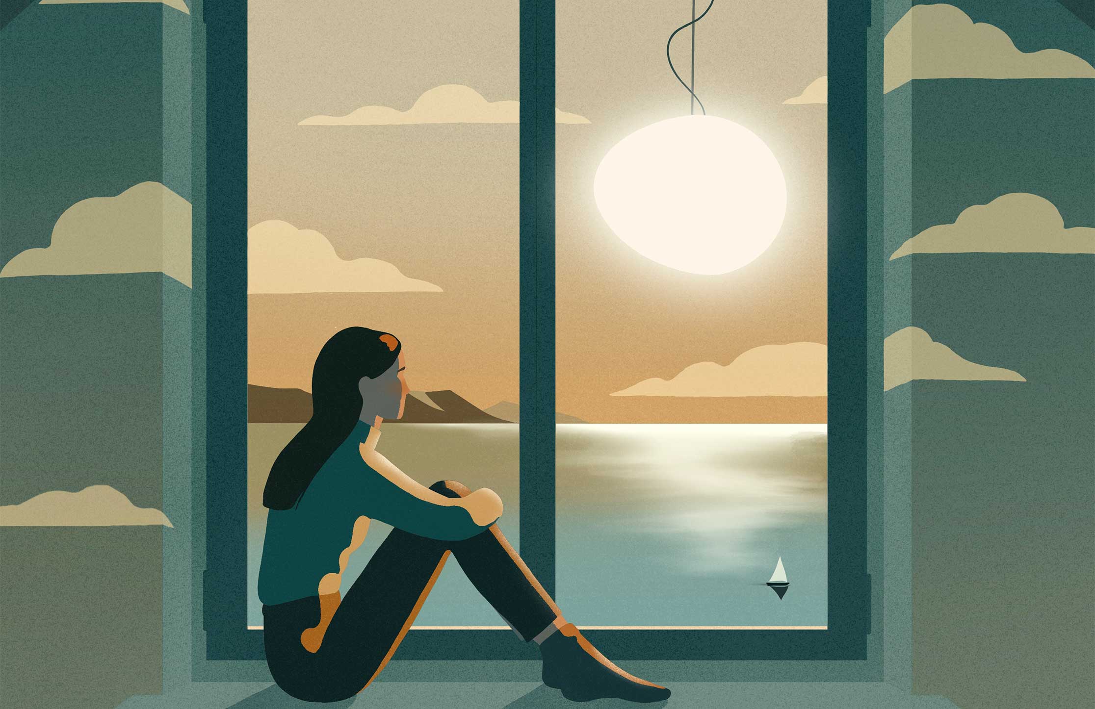 Luce ed emozioni nelle illustrazioni di Allissand per “What’s in a lamp?”